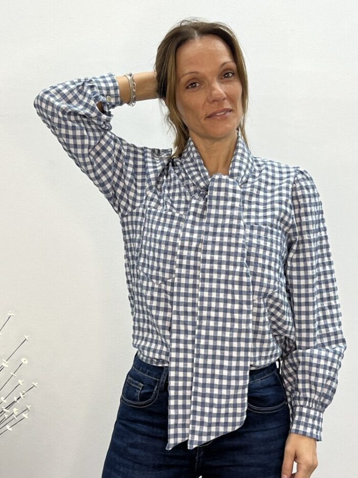 Camisa cuadro vichy azul